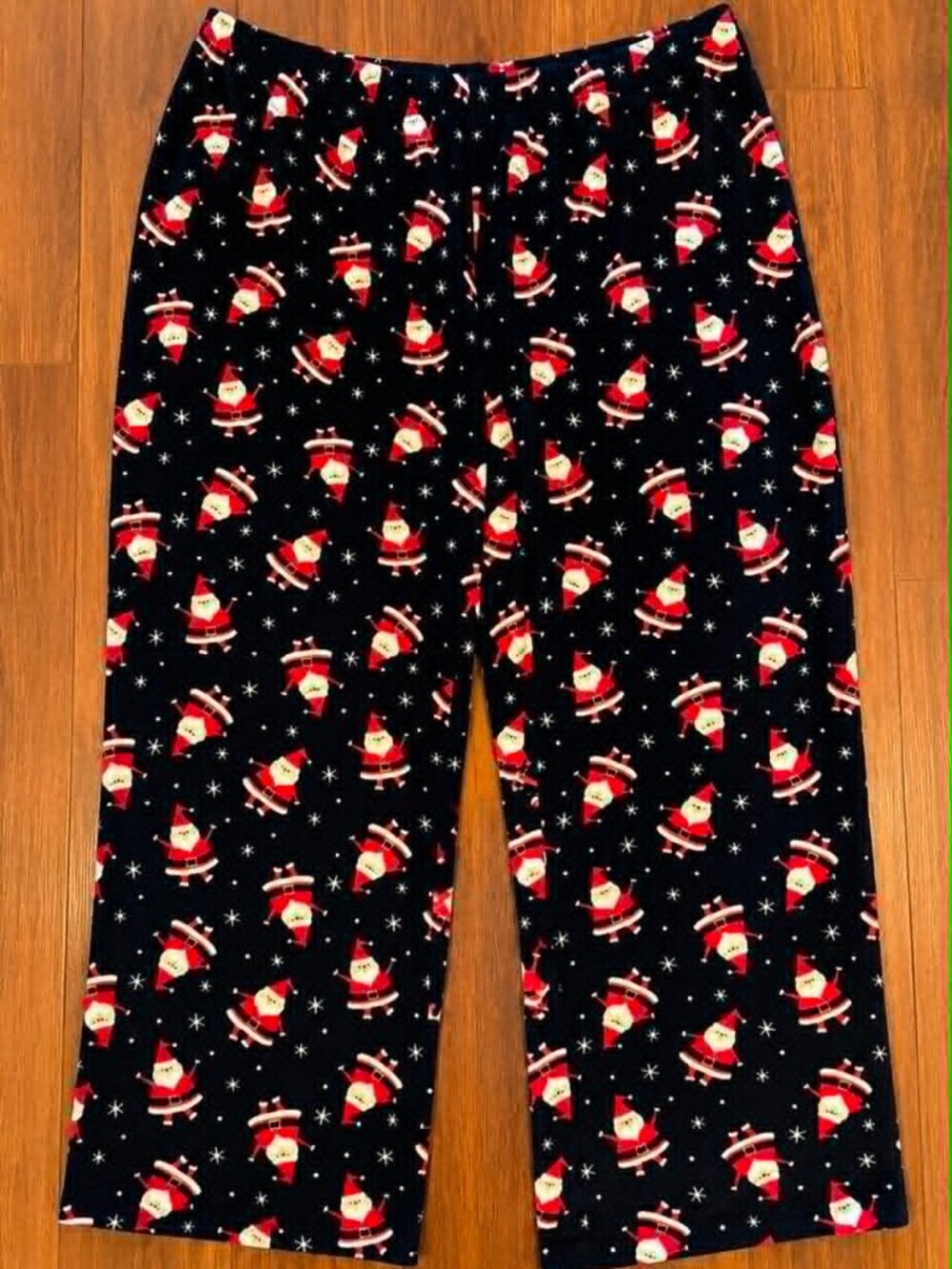 Jammies For Families Navy Santa Claus Pajama Pants Women's 3X Christmas PJ pants
